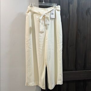 Lafayette 148 New York Ivory Tie-Waist Pants